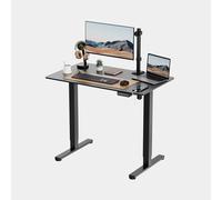 Height Adjustable Black Electric Standing Desk with USB C Charging VonHaus Black One Size