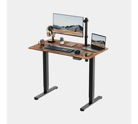 Height Adjustable Dark Wood Electric Standing Desk with USB C Charging VonHaus Dark Brown One Size