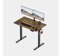 VonHaus Small Home Office Electric Standing Desk with USB-C Charging in Dark Brown VonHaus Dark Brown