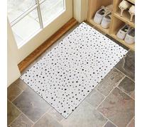 Black Star Door Mats 40 X 60 Cm, Simple Cartoonwashable Indoor Doormat Non-Slip, Dirt Trapper Front Door Mat Inside, Super Absorbent Entrance Rug For Entryway,Ivory