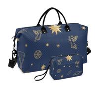 Black Starry Sky Decorative Carry on Bag Travel Tote Gym Bag with Toiletry Bag for Yoga Large Capacity bolso para en Avion