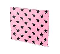 Black Stars Pink Pattern Acrylic Cutting Board with Counter Lip Non Slip Clear Cutting Board for Kitchen Countertops Protector, Large Size 16”×13”