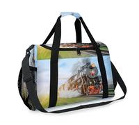 Black Steam Train Travel Duffel Bag for Girls Boys Women Men Vintage Train Weekend Overnight Bag Shoulder Tote Luggage Handbag for Travel Sports Gym