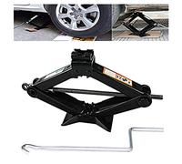 Black Steel Car Jack Scissor Lift Capacity 2 Tons, Oversize Base with Crank Handle, Heavy Duty Trolley Jack Vehicle Lifting Tool Emergency Compatible with Mazda MX-5 Miata/2/3/6/CX-3/CX-5