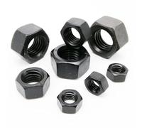 Black Steel DIN934 Hexagon Nut M1.4 M1.6 M2 M2.5 M3 M3.5 M4 M5 M6 M8 M10 M12 M14 M16 M18 M20 M24 41/2/5/10/20/25/50Pcs(2pcs M20)
