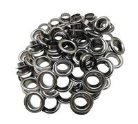 Black Steel Eyelets with WASHERS 8mm-17mm UK (50 Pack, 10mm C1455)