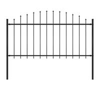 Black Steel Spearhead Garden Fence 181cm x 150cm Heavy Duty Fencing Panel for Property Demarcation Durable Weatherproof