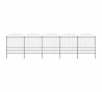 Black Steel Spearhead Garden Fence 892.5 x 200 cm 8.5 m Length Heavy Duty Privacy Screen for Garden and Property