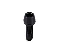 Black Stem Bolts,6pcs Titanium M5x16 ycle Stem Screws Road Bike Titanium Tapered Head Screw with Washer replacement for Mountain Bike(M5x16 Black)