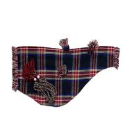 Black Stewart Tartan Bagpipe Cover - Highland Pipe Bag Cover