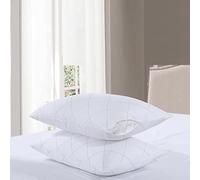 Black Stich Protectors 2 Pack Quilted Pillow Protectors 2" Inch Diamond Zippered Enclosure Anti Dust Mite Bed Bug Feather Mildew Proof Breathable Ultra Soft & Comfortable Bed Pillow Covers Set (White)