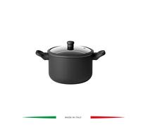 Black STOCK POT WITH GLASS COVER "COOK&COLOR"