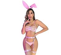 Black Stockings Fish Net Stockings for Women Women's Sexy and Fun Underwear Rabbit Girl Cut Out Hanging Socks Dewing Black Stockings Fish Net Stockings for Women (Red, S)