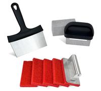 Griddle Cleaning Kit, 10 PCS Heavy Flat Top Grill Cleaner Tool Set includes 2 Handles, 1 Griddle Scraper, 2 Grill Stone, and 5 Griddle Brush, Professional Grill Accessories for Black-stone Deep