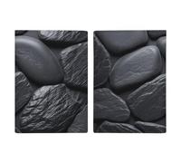 Black Stone Printed Passport Cover Case Passport Holder For Travel Passport Cards Protector Travel Covers Wallet Case RFID Blocking Leather Card Case for Women Men, Black Stone, 20.3x13.8cm, Modern