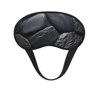 Black Stone Sleep Mask for Side Sleepers: Blackout Eye Masks for Sleeping - Soft Breathable Soft Eye Shade Cover for Travel - Adjustable Night Blindfold for Men Women Gifts
