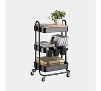 VonHaus 3 Tier Storage Trolley with 4 Wheels in Black VonHaus Black