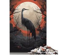Black Stork Fantasy Jigsaw Puzzles Puzzles for Adults Kids. 1000 Pieces Whimsical Challenge Toy Educational Game Home Decoration for Adults& Kids Age 14 Years Up 1000pcs (38x26cm)