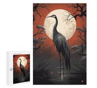 Black Stork Vector, Challenging Puzzle for Adults, 1000 PCS, for Mindful Indoor Entertainment
