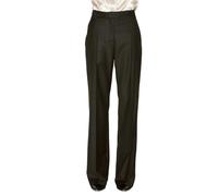 Black Straight Wide-Leg Wool Cashmere Trousers - female - Barbara Bui - Wide Trousers - Black - 2XS - Trousers 2XS