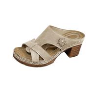 Black Strappy Heels Comfy Sandals for Women UK Women's Sandals 2026 Comfortable Chunky High Heel Open Toe Square Heel Dress Shoes Sliders Womens Size 7 Wide Slippers 4 UK Junior (Beige,6)