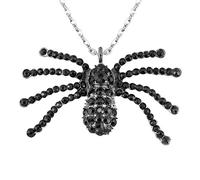 Black Strass Spider Necklace Halloween Jewellery for Fancy Dress Costumes Accessories Accessory