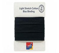 Black Stretch Cotton Bias Binding Tape for Sewing, 30mm x 3m