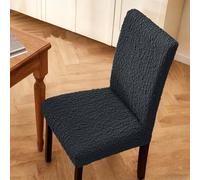 Black Stretch Dining Chair Covers Set of 6 Universal High Back Protector Slipcovers Dustproof Seat Covers for Weddings Ceremonies and Hotels