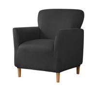 Black Stretch Velvet Armchair Cover Removable & Washable Couch Slipcover Furniture Protector for Living Room Chairs Stylish Chair Protector Cover