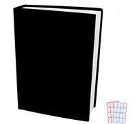 Black Stretchable Jumbo Book Sleeve Covers, Washable Reusable Book Protector fits Hardcover Textbooks up to 9" X 12" Office Supply with Free Sticker Labels (1 Pack, Black)