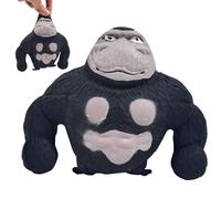 Black Stretchy Monkey Toy,12.5 x11.5cm Squishy Monkey Stress Toy,Stress Relief Gorilla Toy Fidget Stretch Monkey Toy Decompress Gorilla Toy for Kids and Adults Orangutan Stress Toys for Birthday Gift
