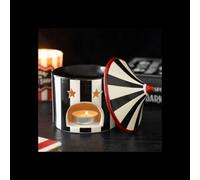 Black Striped Circus Tent Ceramic Oil Burner For Tealight