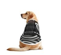 Black Striped Guitar Dog Shirt Vest Dog Clothes- Breathable Cooling for Big Dogs, Sun Protection Comfort Wear for Golden Retriever, Husky, Alaska Outdoor Activities X-Large