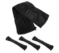 Black Stroller Handle Cover with Zipper PU Leather 4pcs for Prams | 52x13x0.2cm Size, Secure Fit and Grip Enhancement, for Caregivers on Rainy Walks or Outings