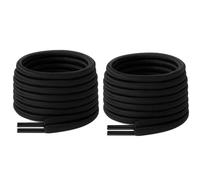 Black Strong Round Bootlaces 120cm/47" Long 2 Pack of Shoelaces For Work Boots, Walking Boots, Hiking Boots, Steel Toe Caps, Grafters Boots