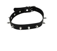 Black Studded Leather Choker Necklace Punk Accessories for Women Men Adjustable PU Leather Collar Choker Vintage Gothic Punk Rock Choker Spiked Collar Fancy Dress Gothic Necklace Novelty Accessory