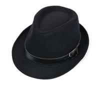 Black Style Hat,Jazz for Adult, Wool Felt Black Hat, Hip-Hop Sequin with Belt Fancy Dress, for Hen Party Night Jazz Dancers Gangsters Rapper Cowboy Mardi Gras Fancy Dress Accessories ?