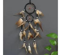(Black style1) Dream Catcher Wind Chimes Home Hanging Craft Gift Dreamcatcher Ornament Car Hanging Bedroom Decoration 1PC