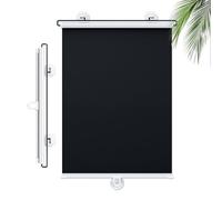 Black Suction Cup Blackout Shades,Retractable Sunscreen Roller Blinds,40cm 45cm 50cm 68cm 80cm Thermal Insulated Window Blind,Total Blackout Roller Shade for Windows,Black-58x165cm/23x65in