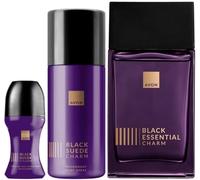 Black Suede Charm Set, include EDT 100ml, Deodorant Body Spray, and Roll-on