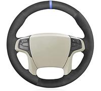 Black Suede Hand Sewing Car Steering Wheel Cover, For Toyota Sienna 2010 2011 2012 2013 2014Blue line