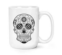 Black Sugar Candy Skull 15oz Large Mug Cup