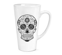 Black Sugar Candy Skull 17oz Large Latte Mug Cup