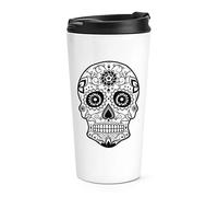 Black Sugar Candy Skull Travel Mug Cup
