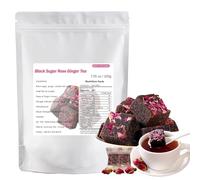 Black Sugar Rose Ginger Tea 200g Handmade Black Brown Sugar with Rose Instant Ginger Soup Tea