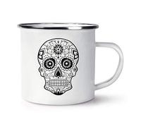 Black Sugar Skull Retro Enamel Mug Cup