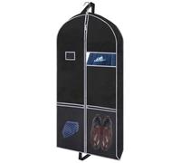 Black Suit Bag 110*60*10 CM with Clear Window, Garment Bag for Travel, Anti-Dust Suit Protector, Full Zipper Storage Bag, Perfect for Coat, Jacket, Sweater