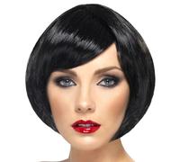black Sultry Black Bob Side Fringe Wig