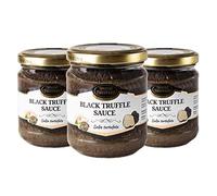 Black Summer Truffle Tuber aestivum Gourmet Food Sauce Pasta with Black Olives and Parsley, Ideal for Meat, Grilled Bread, omelets, Pasta, Risotto, Sushi (170g) (3 Jars x 170gr)