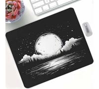 Black Sunset Mouse Mat with Stitched Edges, Waterproof Mouse Pad for Computer Mice, Non-Slip Rubber Base Desk Mat, Improves Speed and Accuracy, Wear-Resistant Home, Office, PC 250x200x3mm d0d-47